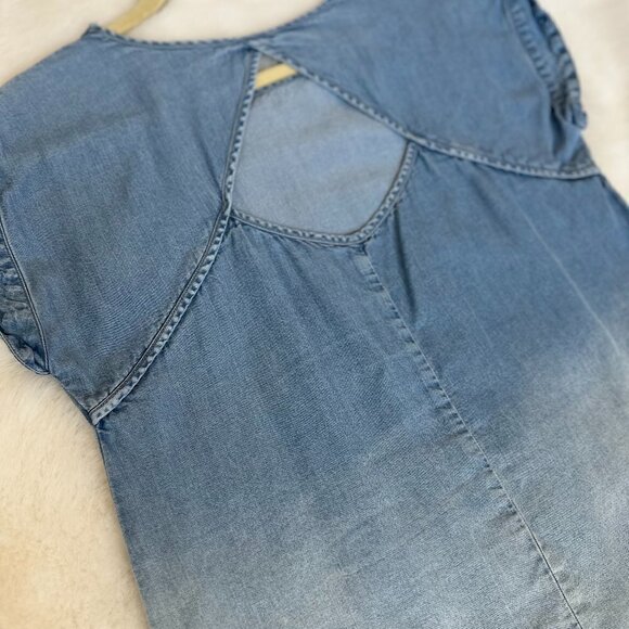 Market & Spruce Ombre Denim Women's Jean Top with Keyhole Back Size XS - Picture 5 of 6